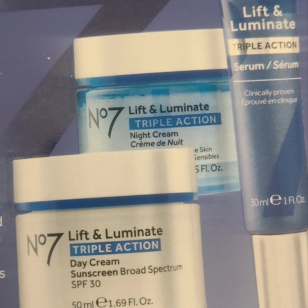 No7 LIFT LUMINATE TRIPLE ACTION ANTI AGING SKINCARE SYSTEM SET hp 5x 🔥🔥🔥🔥 - Picture 2 of 7